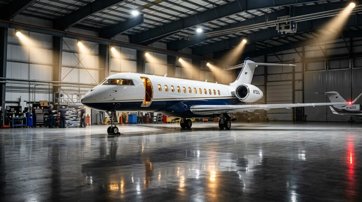 Business Jet im Hangar, Betriebskosten und Nachweis gegenüber dem Finanzamt